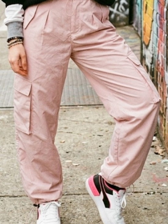 Pants - Women’s Pink Cargo Jogger Pants Streetwear Athleisure Utility (Size S)